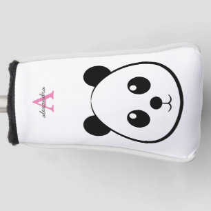 Personalised  Cute Panda Bear with Custom Monogram Golf Head Cover