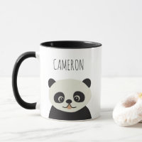 Personalised Cute panda cartoon black and white