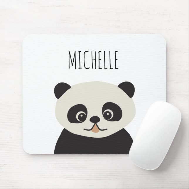 Personalised Cute Panda Illustration Mouse Mat (With Mouse)