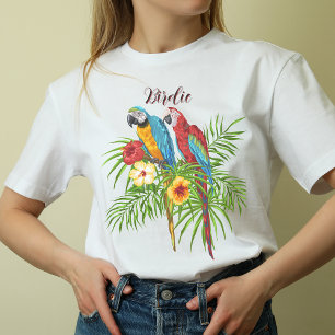 Personalised cute parrots on branch T-Shirt