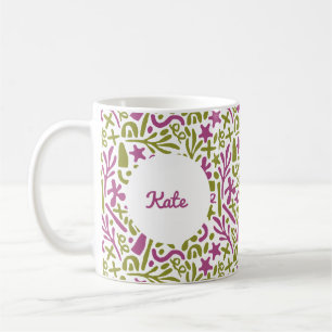 Personalised cute pastel abstract coffee mug