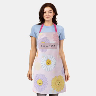 Personalised Cute Pastel Daisy Flower Apron