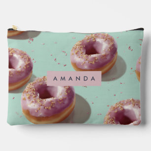 Personalised Cute Pastel Doughnuts & Sprinkles  Accessory Pouch