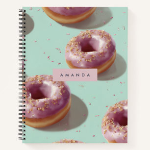 Personalised Cute Pastel Doughnuts & Sprinkles  Notebook