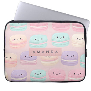 Personalised Cute Pastel Macaron Smile Laptop Sleeve