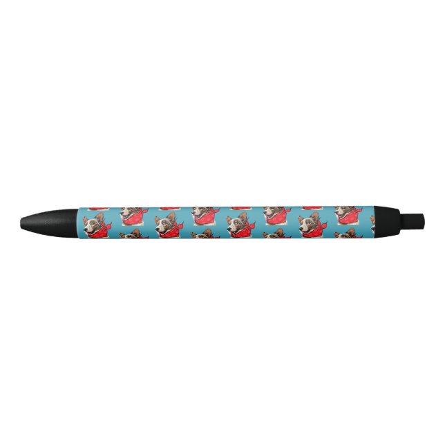 Personalised Cute Pembroke Welsh Corgi Black Ink Pen (Front)