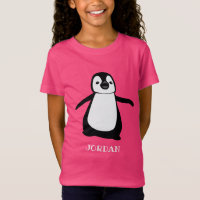 Personalised cute penguin illustration Girl