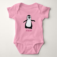Personalised cute penguin illustration pink
