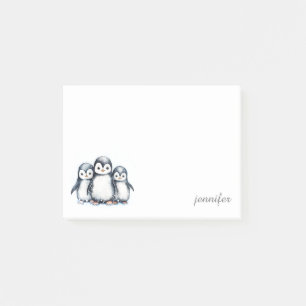 Personalised Cute Penguin Post-it® Notes