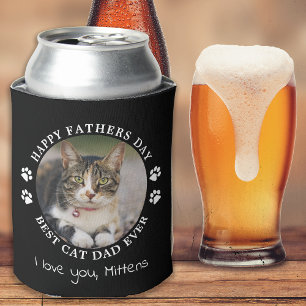 Personalised Cute Pet Photo Fathers Day Cat Dad Can Cooler