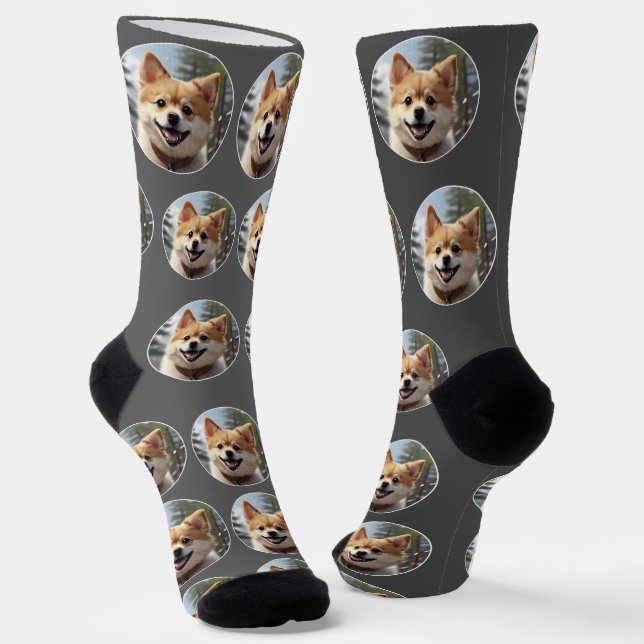 Personalised Cute Pet Photo Socks (Angled)
