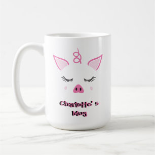 Personalised Cute Pig Coffee Mug