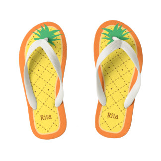 Personalised Cute Pineapple Funny Tropical Fruit Kid's Flip Flops