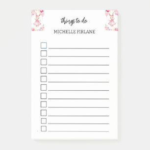 Personalised Cute Pink Bunny Post-it Notes