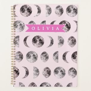 Personalised Cute Pink Cat Pattern Gift Cat Lover Planner