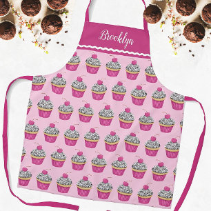 Personalised Cute Pink Cupcake Pattern Apron