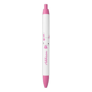 Personalised Cute Pink Kawaii Bunny Pink Pen
