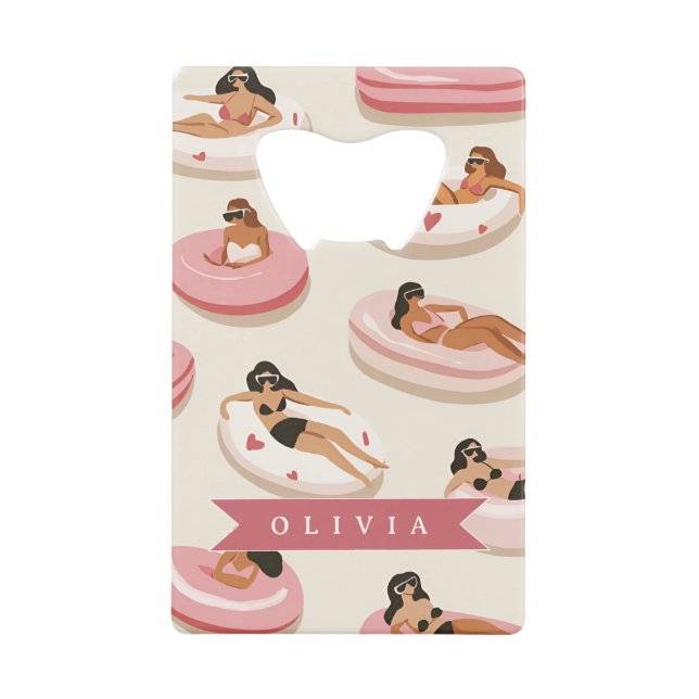 Personalised Cute Pink Pool Float Summer Aesthetic (Front)