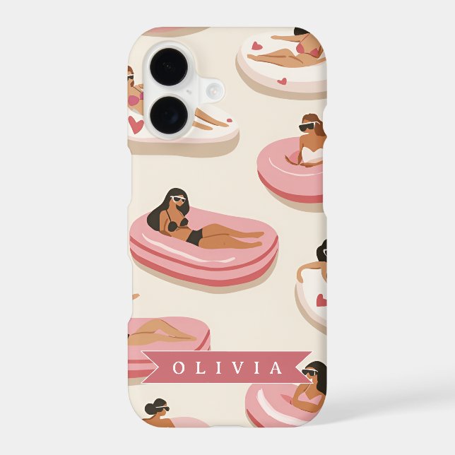 Personalised Cute Pink Pool Float Summer Aesthetic (Back)