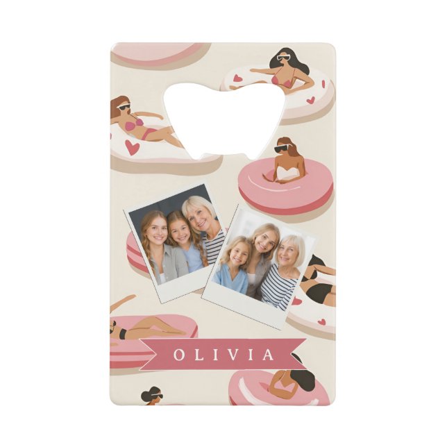 Personalised Cute Pink Pool Float Summer Aesthetic (Front)