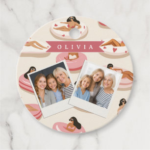 Personalised Cute Pink Pool Float Summer Aesthetic Favour Tags