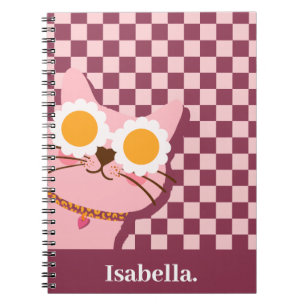 Personalised Cute Pink Spiral Notebook