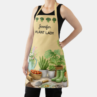 Personalised cute Plant Lady garden Apron
