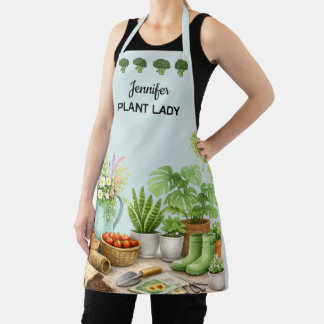 Personalised cute Plant Lady garden Apron