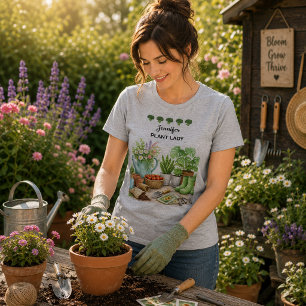 Personalised cute Plant Lady garden Tri-Blend Shirt
