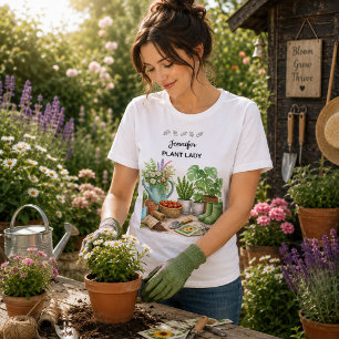Personalised cute Plant Lady garden Tri-Blend Shirt