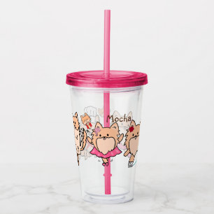 Personalised Cute Pom Assorted Fun Acrylic Tumbler