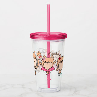 Personalised Cute Pom Assorted Fun Acrylic Tumbler