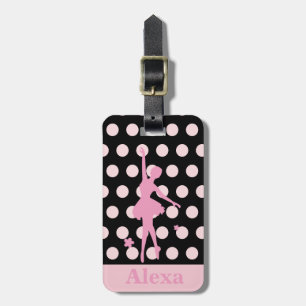 Personalised Cute pretty ballerina polka dots Luggage Tag