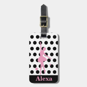 Personalised Cute pretty ballerina polka dots Luggage Tag