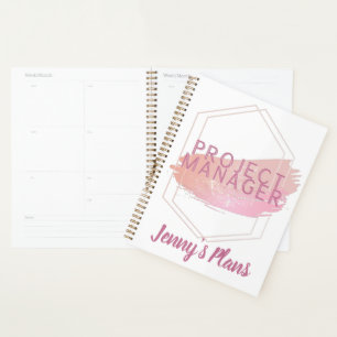 Personalised cute Project Manager geometric plan Planner