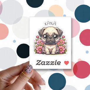 Personalised Cute Pug Puppy Dog