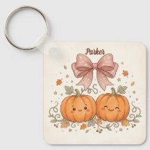 Personalised Cute Pumpkins & Pink Bow Fall