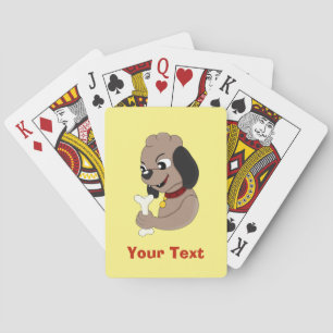 Personalised cute puppy dog cartoon playing cards