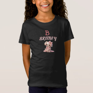 Personalised Cute Puppy Monogram T-Shirt