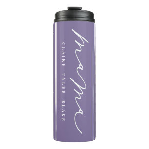 Personalised Cute Purple Mama Script Thermal Tumbler