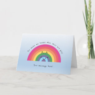 Personalised cute rainbow card