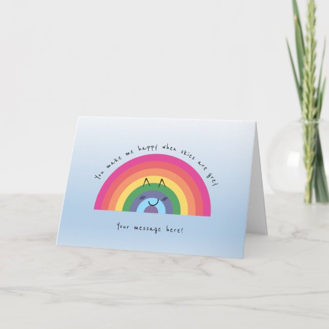 Personalised cute rainbow card (Front)