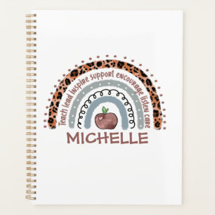 Personalised Cute Rainbow Teacher   Custom Name Planner