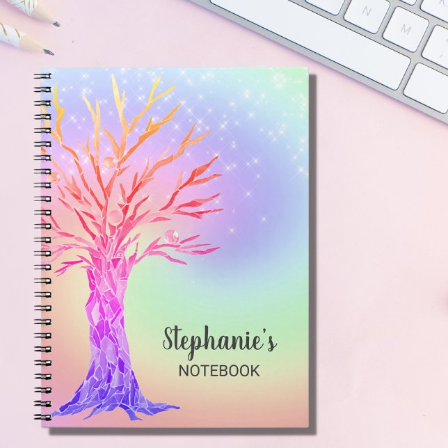 Personalised Cute Rainbow Tree Notebook (Creator Uploaded)
