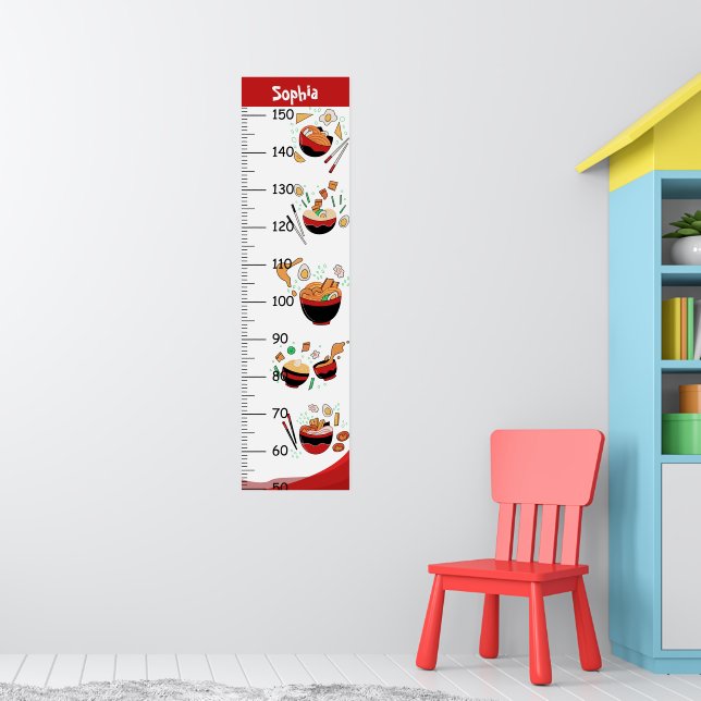 Personalised Cute Ramen Growth Chart (Nursery 1)