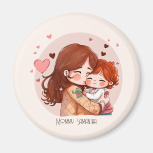 Personalised Cute Red Haired Mother and Daughter Magnet