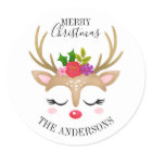 Personalised Cute Reindeer Christmas