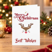 Personalised Cute Reindeer Merry Christmas
