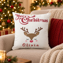 Personalised Cute Reindeer Merry Christmas