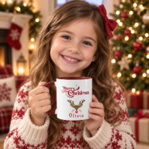 Personalised Cute Reindeer Merry Christmas
